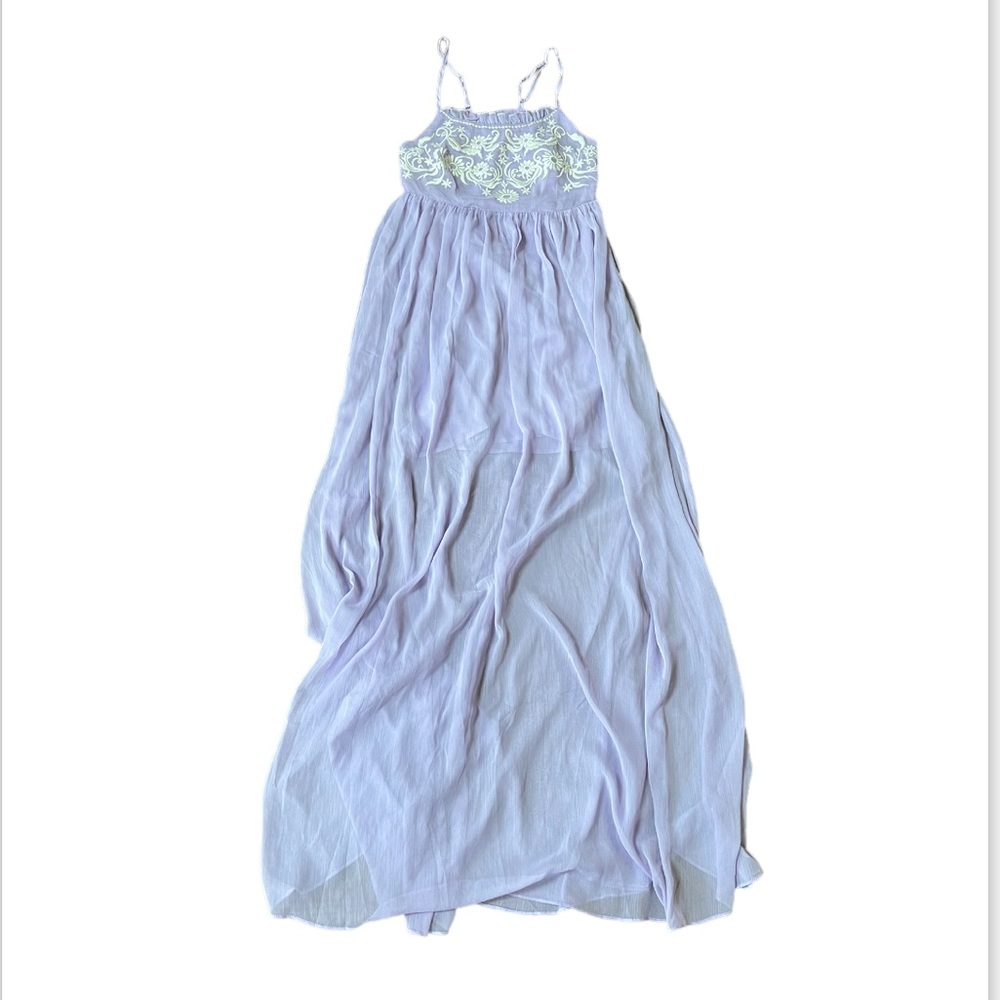 Lavender Embroidered Maxi Dress